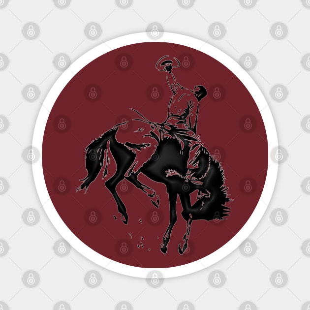 Western Era - Cowboy on Horseback 12 Magnet by The Black Panther